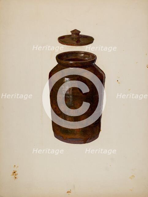 Covered Jar, c. 1940. Creator: John Collins.