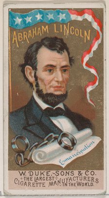 Abraham Lincoln, from the series Great Americans (N76) for Duke brand cigarettes, 1888., 1888. Creator: Unknown.