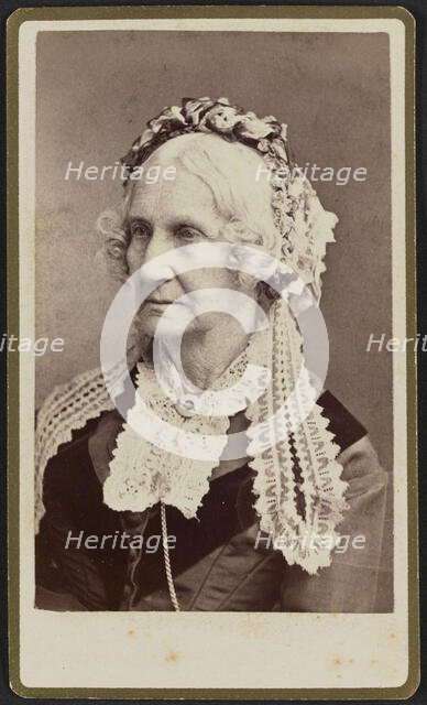 Carte-de-visite portrait of Nancy M. Johnson, ca. 1875. Creator: Unknown.