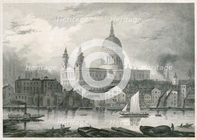 St Paul's Cathedral, City of London, 1850. Artist: Unknown.