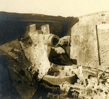 Interior of a tank which has been torn open, c1914-c1918. Artist: Unknown.