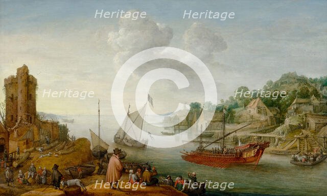 River mouth with a galley, 1620. Creator: Willaerts; Adam (1577-1664).