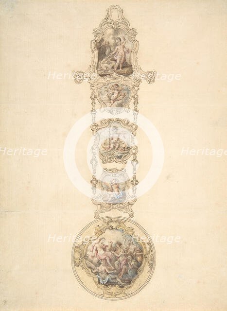 Design for an Enameled Watchcase and Châtelaine with Mythological Figures, ca. 1766 (?). Creator: George Michael Moser.