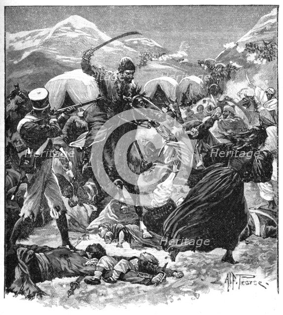 An Afghan Horseman Rode At Her With Uplifted Sword, 1902. Artist: A Patriot.