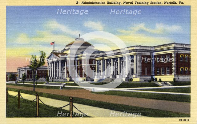 Administration Building, Naval Training Station, Norfolk, Virginia, USA, 1940. Artist: Unknown