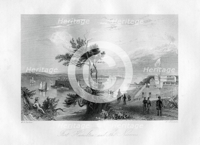'Fort Hamilton and the Narrows', New York, 1855.Artist: F O Freeman