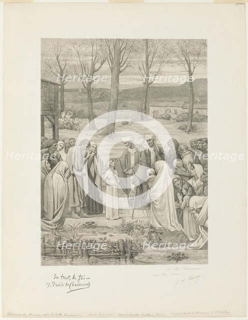 Pastoral Life of Saint Geneviève (center panel), c. 1888. Creator: Georges William Thornley.