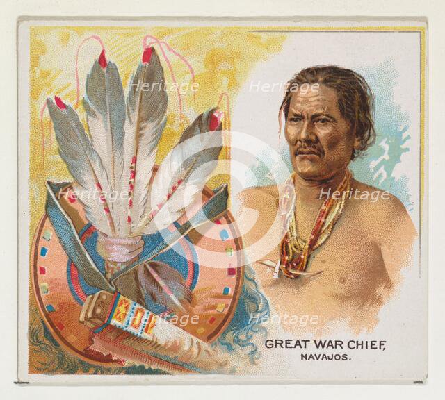 Great War Chief, Navajos, from the American Indian Chiefs series (N36) for Allen & Ginter ..., 1888. Creator: Allen & Ginter.