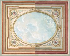 Design for a ceiling of trompe l'oeil sky, second half 19th century. Creators: Jules-Edmond-Charles Lachaise, Eugène-Pierre Gourdet.