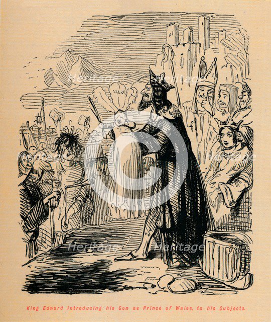 'King Edward introducing his Son as Prince of Wales to his Subjects', c1860, (c1860). Artist: John Leech.