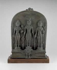 God Vishnu with Lakshmi and Sarasvati, Pala period, 9th/10th century. Creator: Unknown.