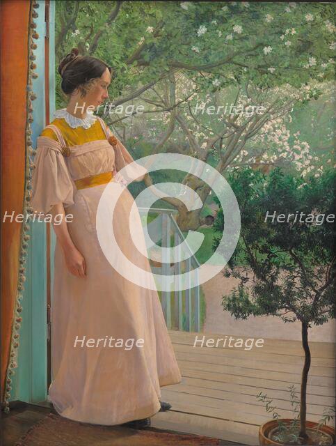 At the French Windows. The Artist's Wife, 1897. Creator: Laurits Andersen Ring.