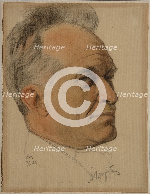 Portrait of Alexander Dmitrievich Tsiurupa (1870-1928), 1922. Artist: Andreev, Nikolai Andreevich (1873-1932)