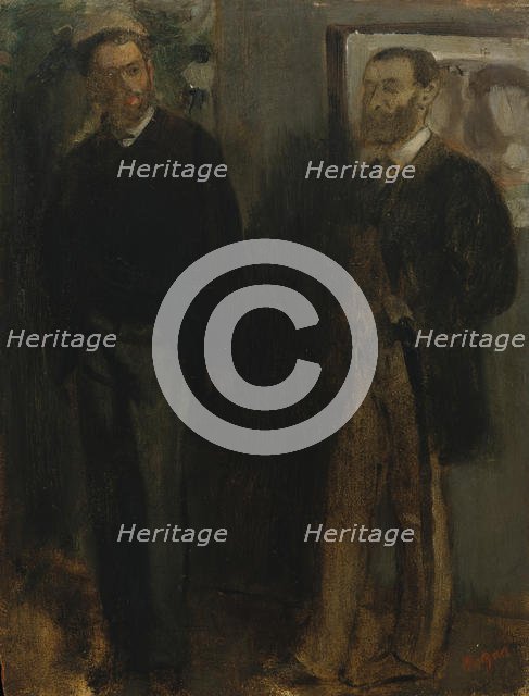 Two Men, ca. 1865-69. Creator: Edgar Degas.