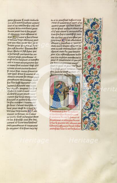 The Duke of Jülich and the Archbishop of Cologne Meeting with the Duke of Gelders, c1380s. Creator: Master of the Copenhagen Caesar.