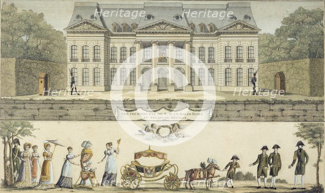 'The First Steps of the King of Rome at the Chateau of Meudon', 19th century. Artist: Anon
