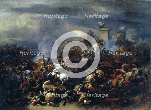 'Battle between Alexander and Porus', 326 BC, (mid to late 17th century). Artist: Nicolaes Berchem
