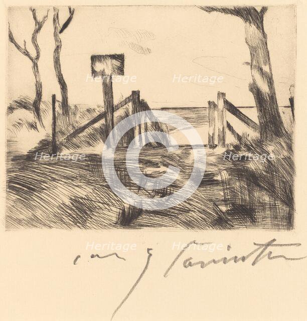 Brücke mit Tafel (Bridge with Sign), 1916. Creator: Lovis Corinth.