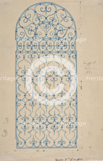 Wrought Iron Gate Design (recto), Sketches for Bracket (verso), 1870-1900. Creator: Anon.