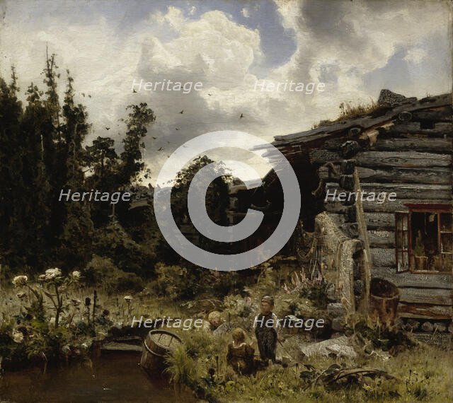 Finnish Hop Garden, 1860. Creator: Werner Holmberg.