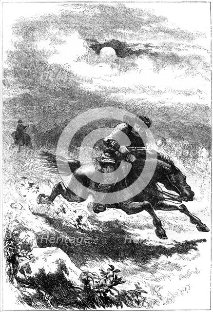 Pursuit of Paul Revere, the scout, 1775 (c1880). Artist: Unknown