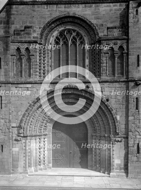 Arched doorway at St Mary, Tutbury, Staffordshire, 1949. Artist: FJ Palmer