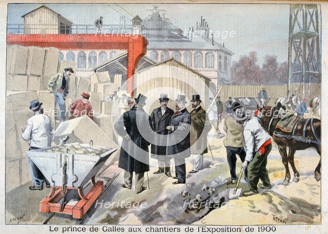 The Prince of Wales visiting the building sites for the Exposition Universelle of 1900, Paris, 1898. Creator: F Meaulle.