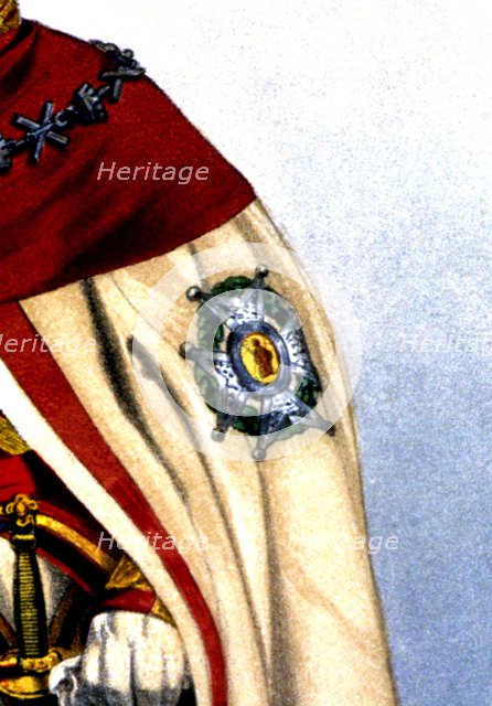 Detail of the shield of the Honoured Cross of San Fernando, Spain.