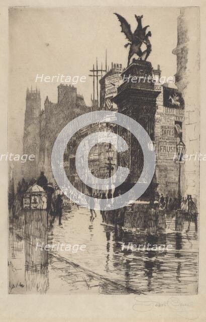 Temple Bar, 1885. Creator: Joseph Pennell.