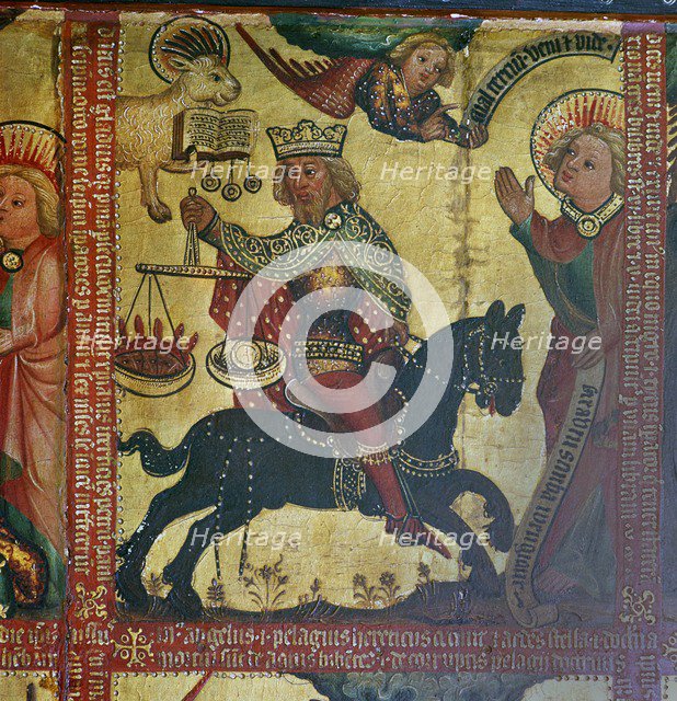 Painting showing the emperor Titus, 14th century Artist: Master Bertram of Hamburg