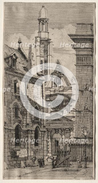 Etchings of Paris: Church of St. Stephen of the Mount, 1852. Creator: Charles Meryon (French, 1821-1868).