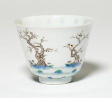Cup with Orchid Tree, Qing dynasty (1644-1911), Kangxi reign mark and period (1662-1722). Creator: Unknown.