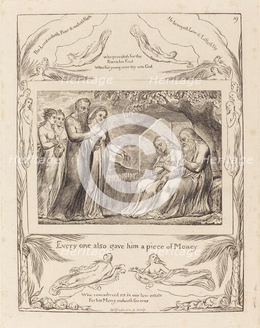 Job Accepting Charity, 1825. Creator: William Blake.
