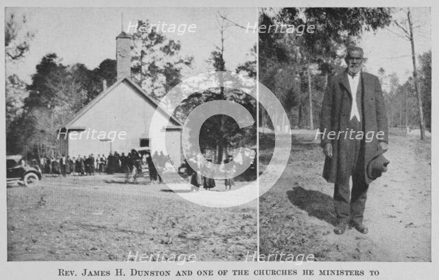Rev. James H. Dunston and one of the churches he ministers to, 1922. Creator: Unknown.