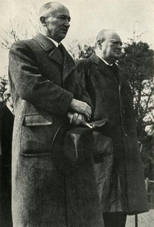 'Winston Churchill and President Benes', c1940s, (1947).  Creator: Unknown.