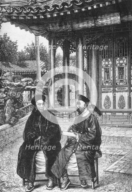 'Members of the Council for Foreign Affairs in the Pavilion of Reception of Reception, Tsungli-Yamen Creator: James Grant.