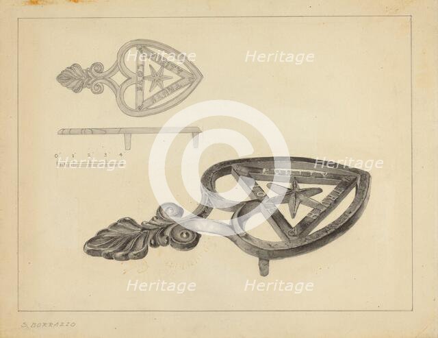 Flat Iron Holder, c. 1937. Creator: Salvatore Borrazzo.