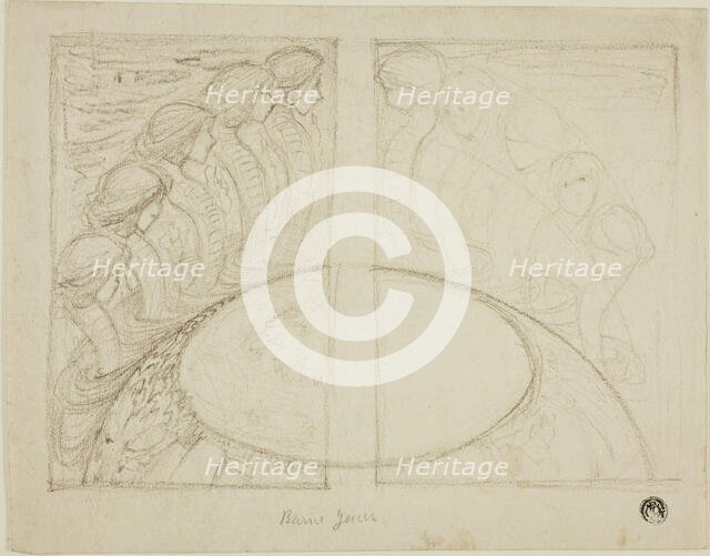 Serpent Women Around Globe, n.d. Creator: Sir Edward Coley Burne-Jones.