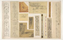 Thirteen designs for the painted decoration of interiors, 1830-97. Creators: Jules-Edmond-Charles Lachaise, Eugène-Pierre Gourdet.
