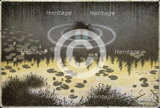 Nøkken. Artist: Kittelsen, Theodor (1857-1914)