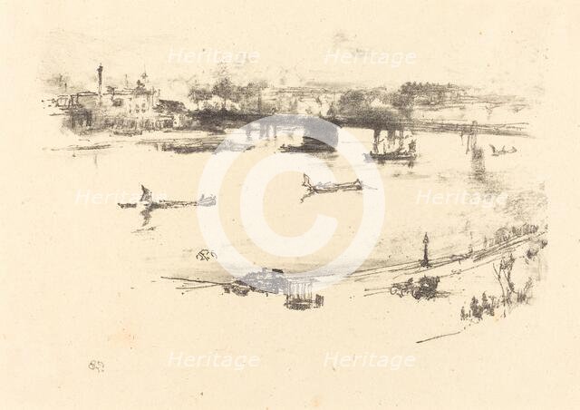 Charing Cross Railway Bridge, 1896. Creator: James Abbott McNeill Whistler.