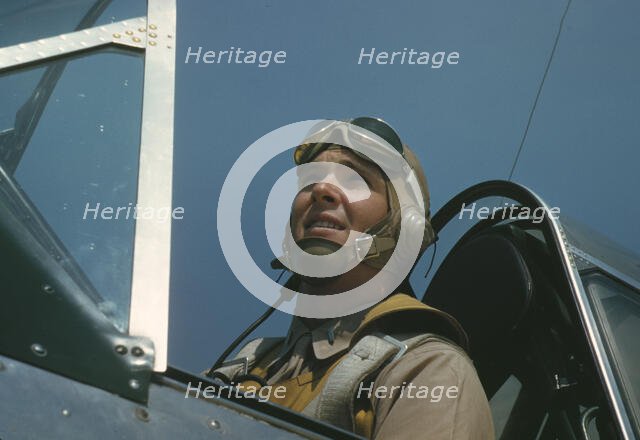 Marine Lieutenant, glider pilot in training at Page Field, Parris Island, S.C., 1942. Creator: Alfred T Palmer.