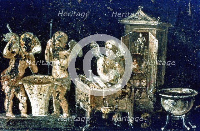 Roman mural, House of the Vettii, Pompeii, Italy. Creator: Unknown.
