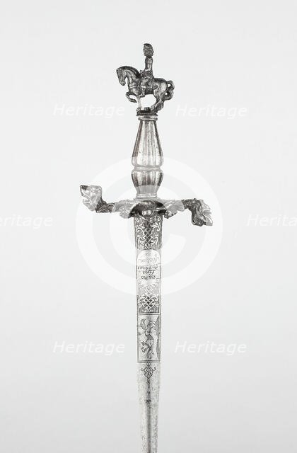 Smallsword, Nuremberg, Crossguard and Pommel: c. 1650 Blade: early 18th century Grip: c. 1550. Creator: Gottfried Christian Leygebe.