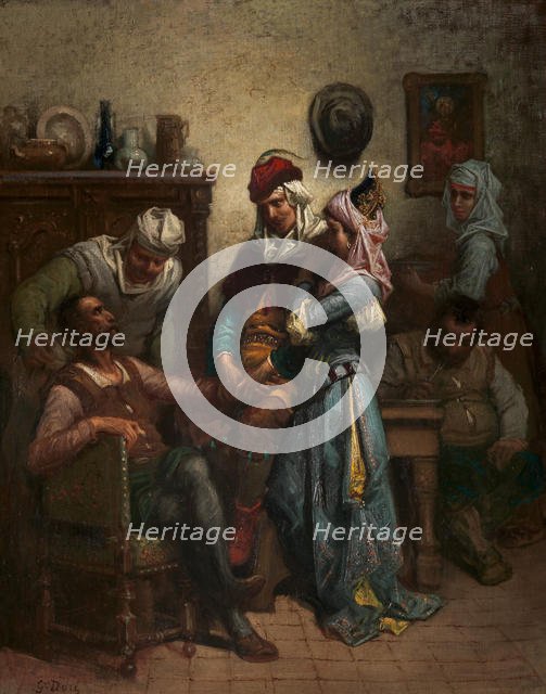 Don Quixote and Sancho Panza Entertained by Basil and Quiteria, 1863?. Creator: Gustave Doré.