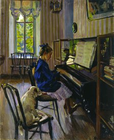 'At the Piano', 1914.  Artist: Sergey Vinogradov