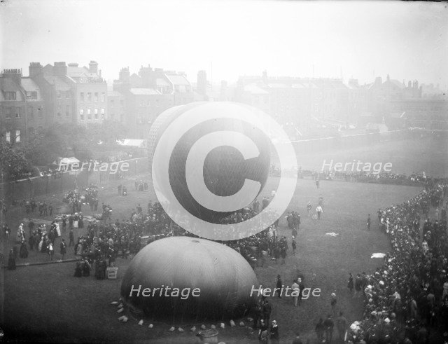 Hot air balloons, Finsbury, London, c1860-c1922. Artist: Henry Taunt
