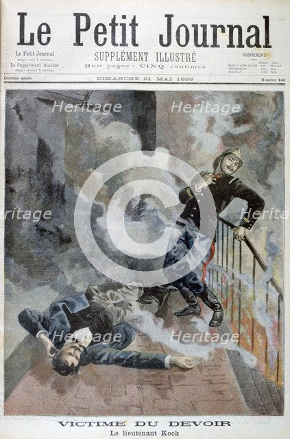 Lieutenant Kock, a victim of his duty, 1899. Creator: F Meaulle.