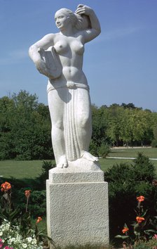 Statue in the park at Keszthely. Artist: Unknown