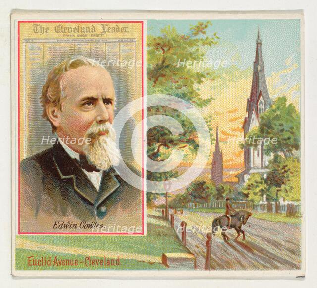 Edwin Cowles, The Cleveland Leader, from the American Editors series (N35) for Allen & Gin..., 1887. Creator: Allen & Ginter.